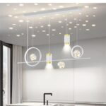 D0084 Dutti LED modern chandelier starry sky luxury for Dining room dining room front desk bar three-tone dimmable lamp lighting