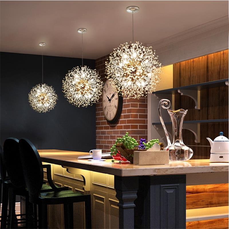 Dutti D0049 LED chandelier crystal Nordic style Postmodern minimalist for restaurant living room bedroom clothing shop bar dandelion personality Creative art led Pendant Light