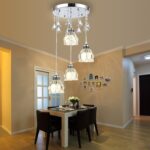 Dutti D0009 LED Chandelier Three European-style Restaurant lights Crystal dining room chandelier modern minimalist creative single head bar lamp Lotus disc 4 head